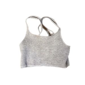 Forever 21 Grey Ribbed Halter Workout Sports bra/Tank Small